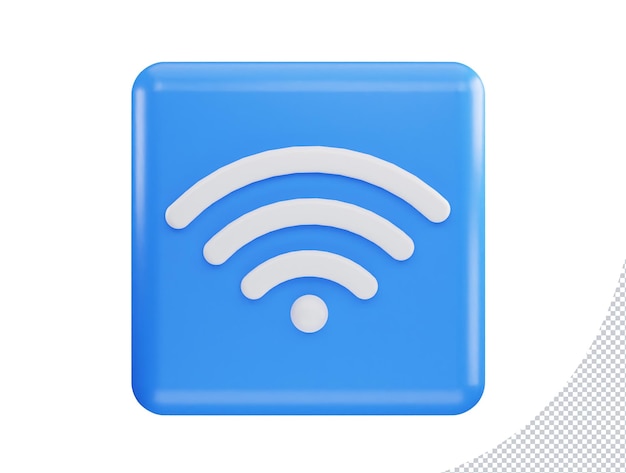 Signal Wifi Avec Illustration D'icône Vectorielle De Rendu 3d