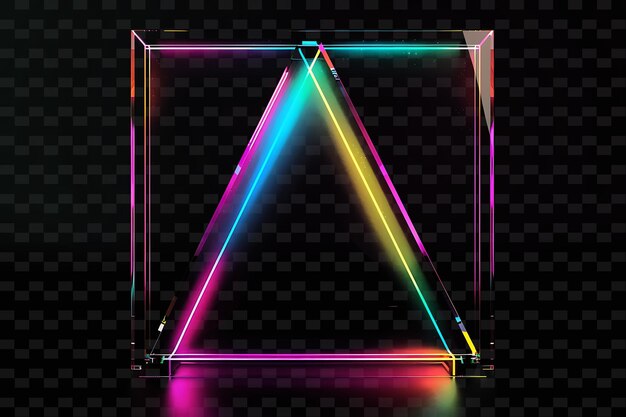 PSD signboard à prisme triangulaire avec un tableau en acrylique transparent y2k forme décor de signboard créatif