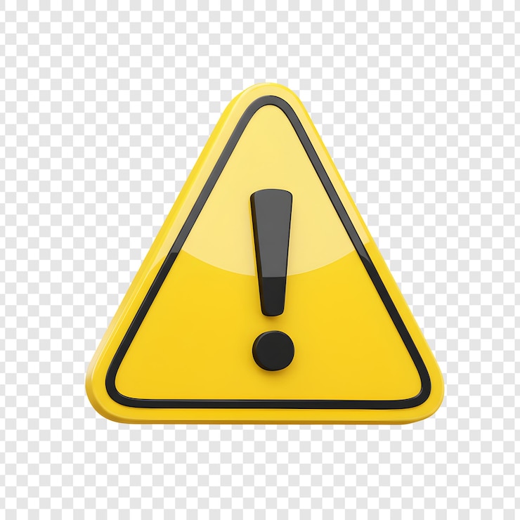 PSD signe d'avertissement triangle jaune avec point d'exclamation