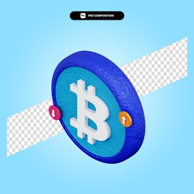 Signe Bitcoin illustration de rendu 3D isolé