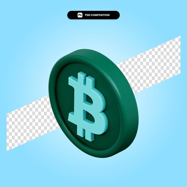 Signe Bitcoin illustration de rendu 3D isolé