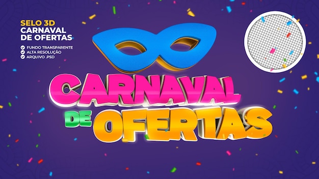 PSD un signe coloré pour carnaval fait de confettis.