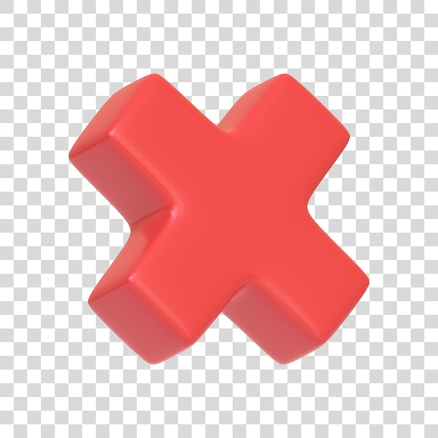 PSD signe de la croix-rouge isolé sur fond blanc signe et symbole d'icône 3d rendu 3d de style minimal de dessin animé