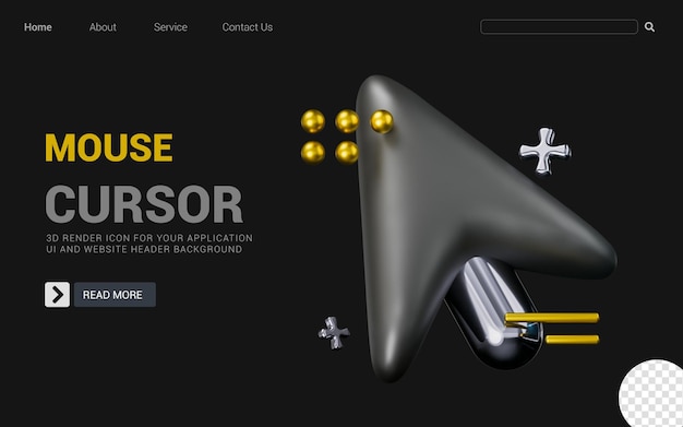 Signe Du Curseur De La Souris Sur Fond Sombre Concept De Rendu 3d Pour La Navigation Sur Ordinateur Portable