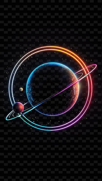 PSD signe du système solaire avec un cadre de tableau circulaire conçu comme y2k shape décor de panneau créatif