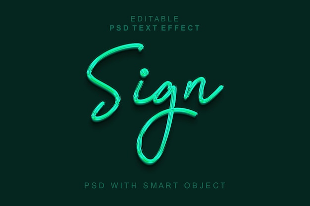 PSD signe effet de texte 3d