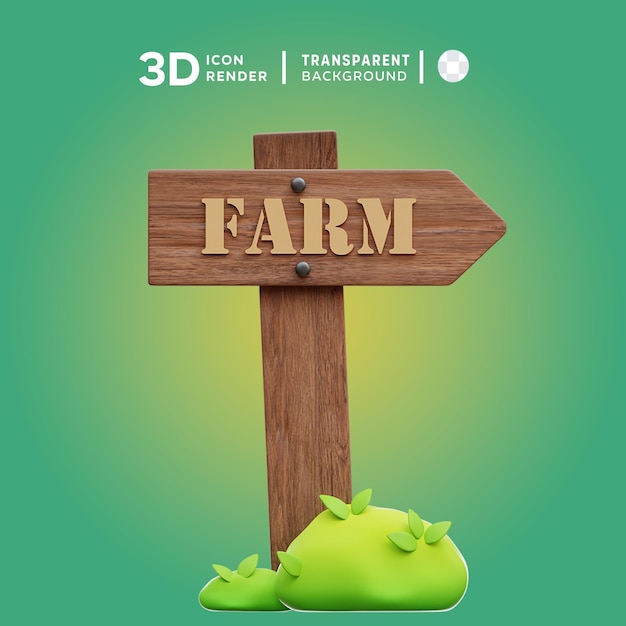 PSD signe de ferme illustration 3d rendu icône 3d coloré isolé