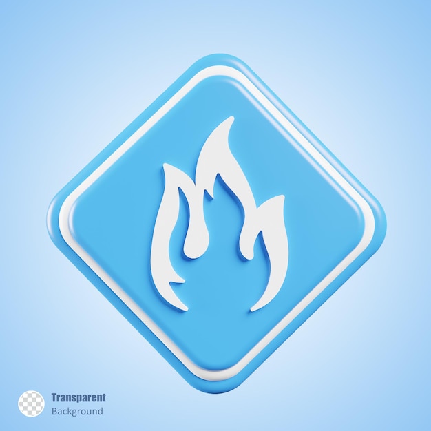 PSD signe inflammable dans l'illustration du rendu 3d