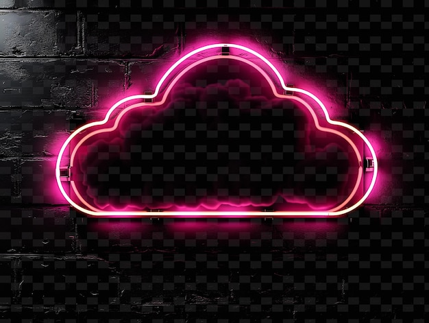 PSD signe neon flex avec un tableau en forme de nuage cadre capricieux sty forme y2k décor de panneau d'affichage créatif
