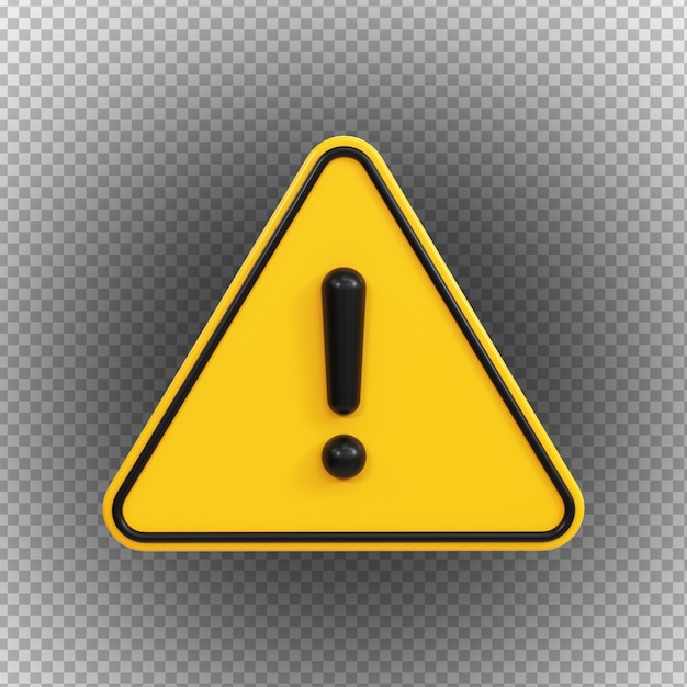Signes d'alerte ou d'avertissement de danger de haute tension isolés sur un fond transparent