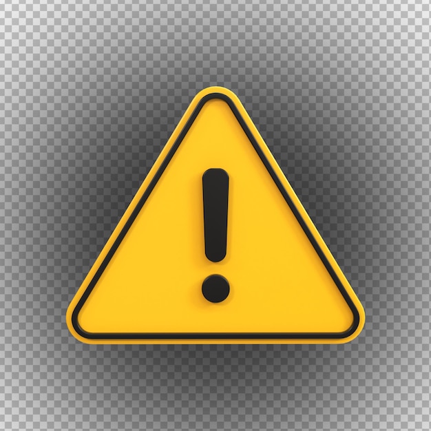 Signes d'alerte ou d'avertissement de danger de haute tension isolés sur un fond transparent