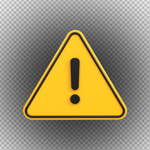 Signes d'alerte ou d'avertissement de danger de haute tension isolés sur un fond transparent