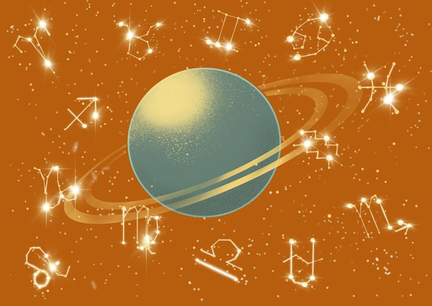 Signes du zodiaque dans l'espace avec la Planète