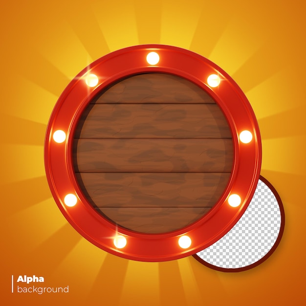 Signo 3D con luces tablero 3D con madera para la composición