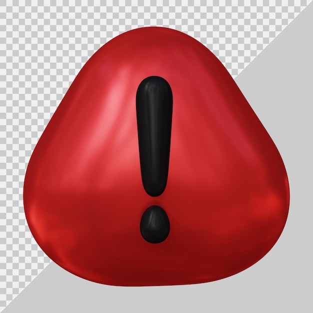 Signo de advertencia o signo de exclamación en renderización 3D