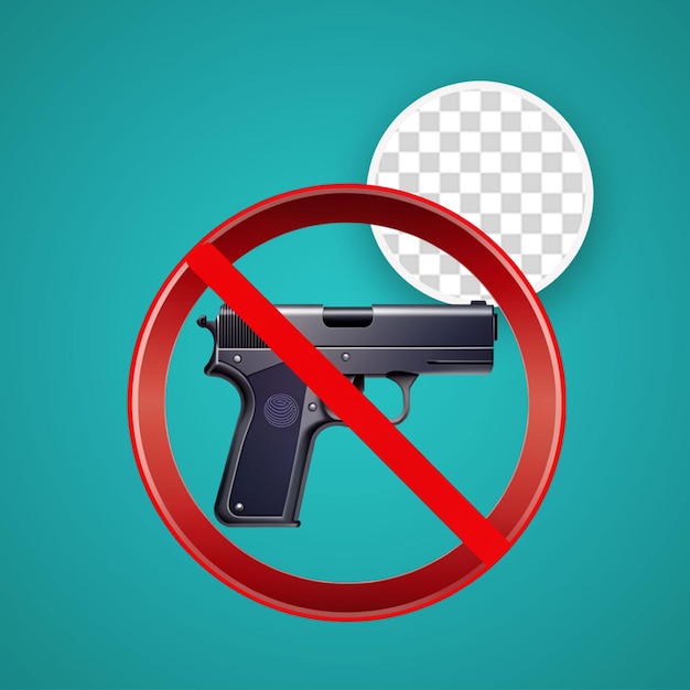 PSD signo de armas sin armas icono de prohibición redonda signo de detención de la guerra