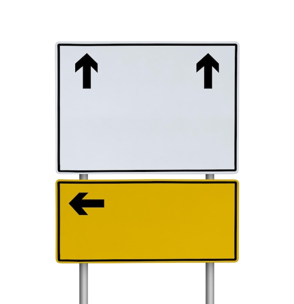 Signo de carretera o señal de tráfico en blanco de fondo transparente