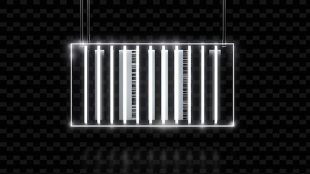 Signo de código de barras futurista con un marco de tablero en forma de código de barras de forma de y2k decoración de cartel creativo