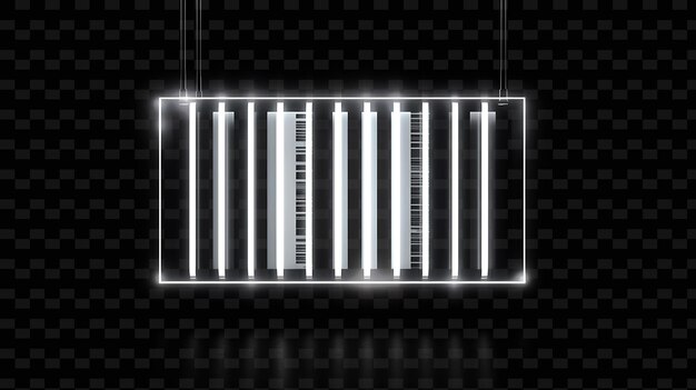 Signo de código de barras futurista con un marco de tablero en forma de código de Barras De forma de Y2K Decoración de cartel creativo