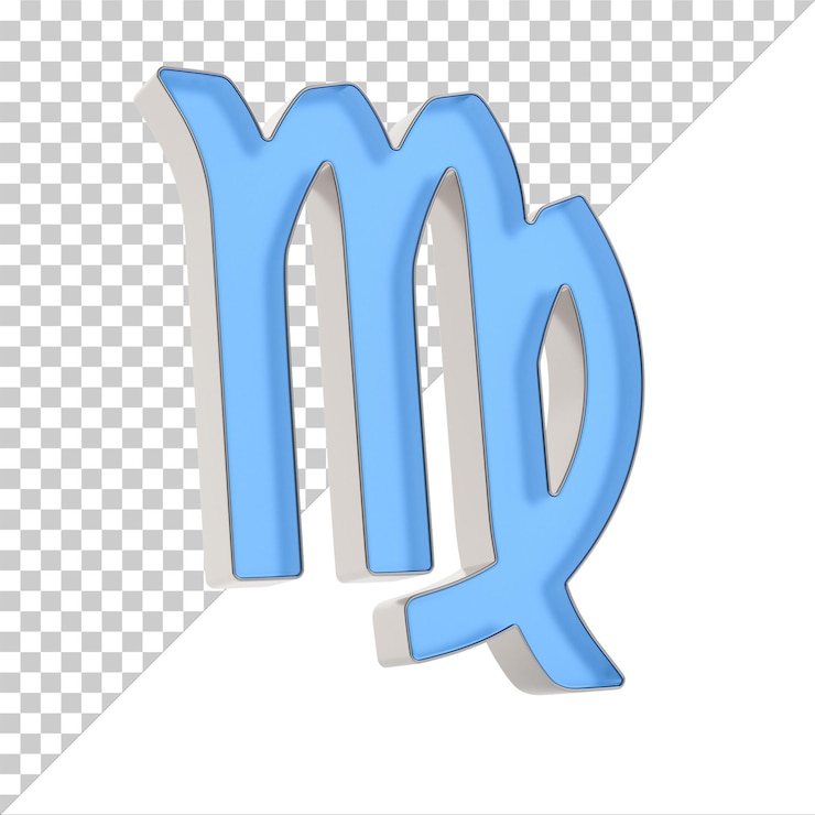 PSD signo do zodíaco virgem em fundo branco ilustração 3d isolada