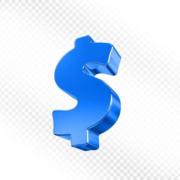 Signo de dólar azul