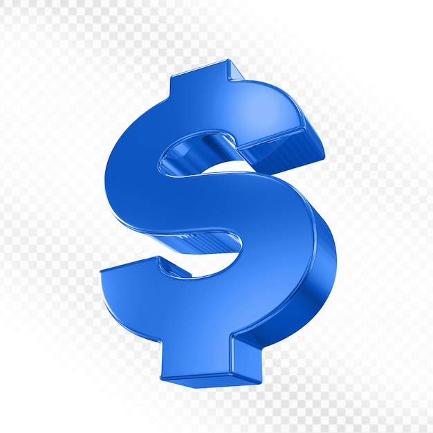 Signo de dólar azul