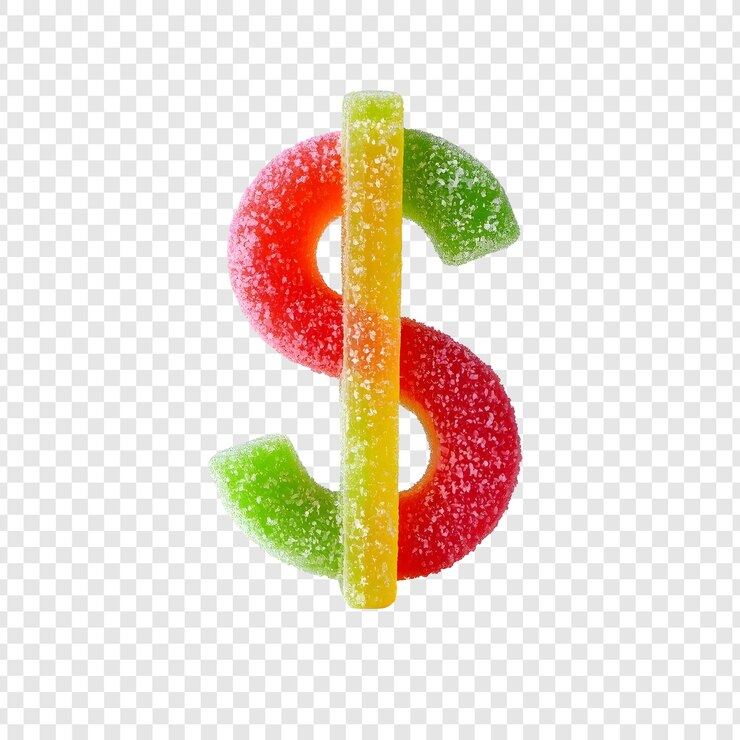 PSD el signo del dólar de los caramelos de goma