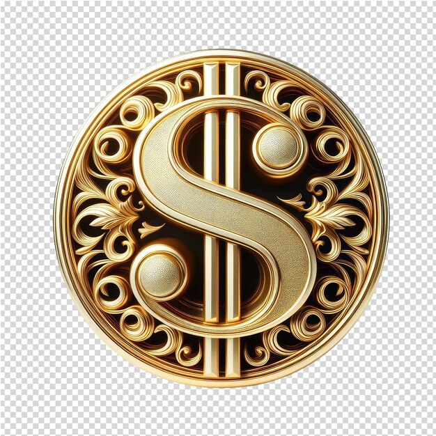 PSD un signo de dólar dorado con un signo de dólares en él