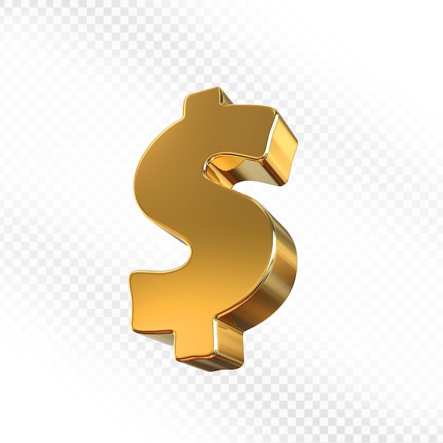 El signo del dólar dorado
