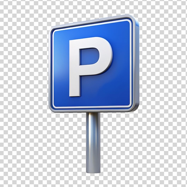 PSD signo de estacionamiento 3d aislado en un fondo transparente