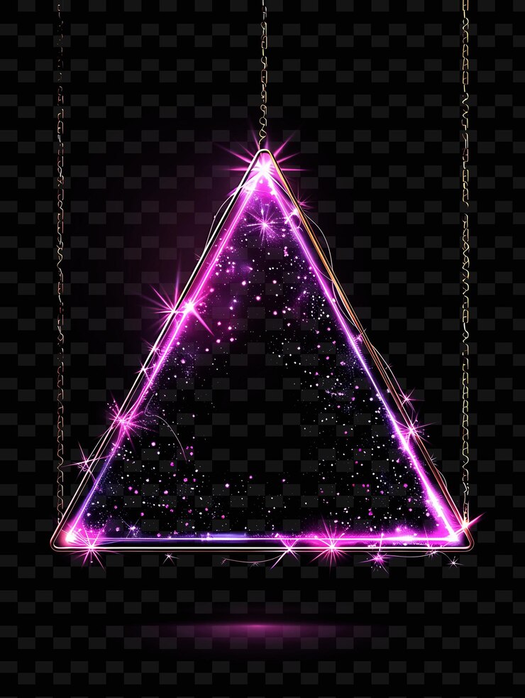 PSD signo de fibra óptica con una tabla triangular marco angular estilo y2k forma decoración de cartel creativo