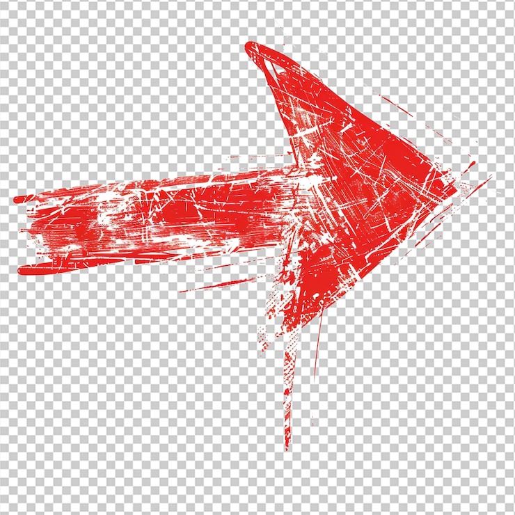PSD signo de flecha roja desvanecida de seta png