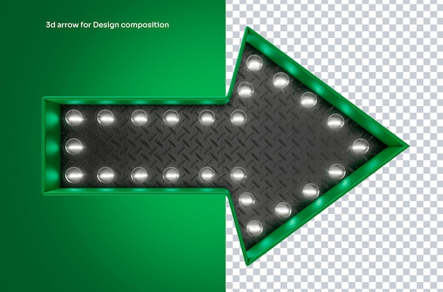 Signo de flecha verde en 3D