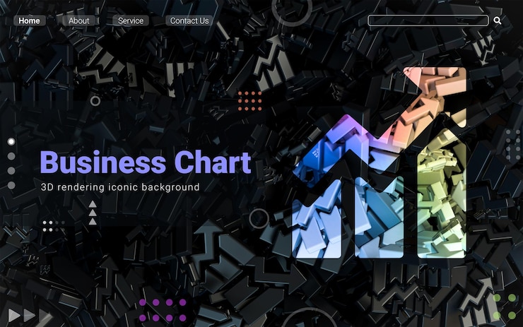PSD signo de gráfico fondo icónico de forma abstracta oscura para banner web y social anuncio 3d render