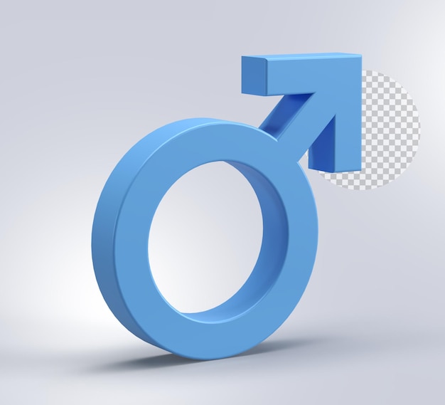 PSD signo de icono masculino 3d