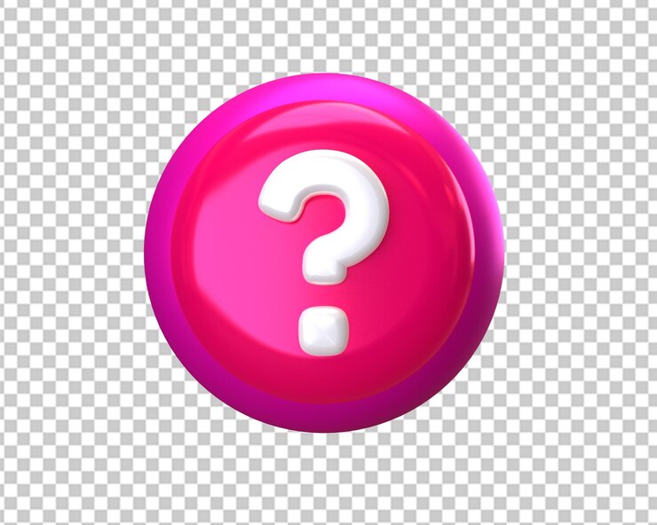 PSD signo de interrogación círculo rosa icono botón 3d