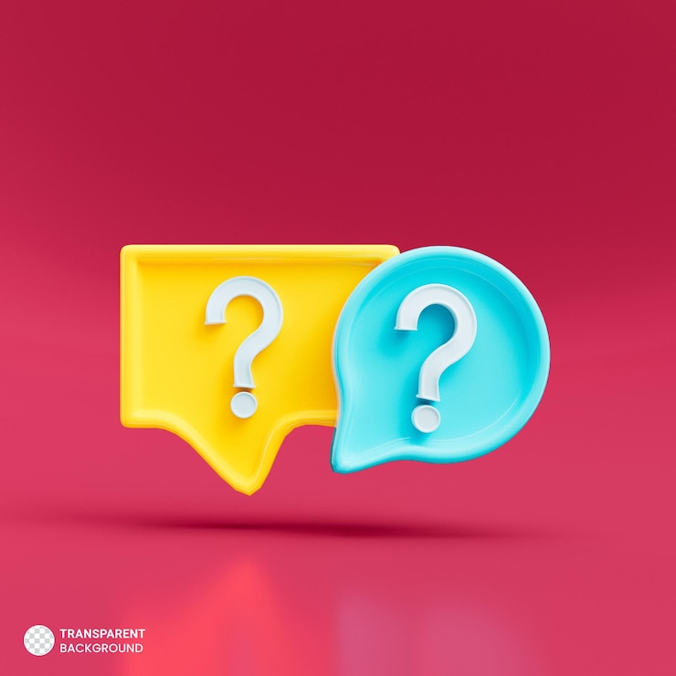 PSD signo de interrogación en el color de la burbuja del habla del año 2023 ilustración 3d