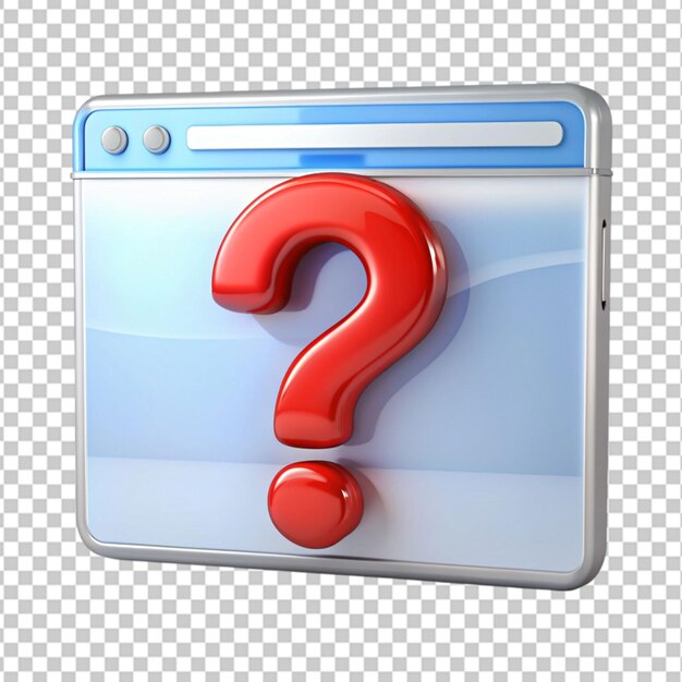 Signo de interrogación en un fondo transparente
