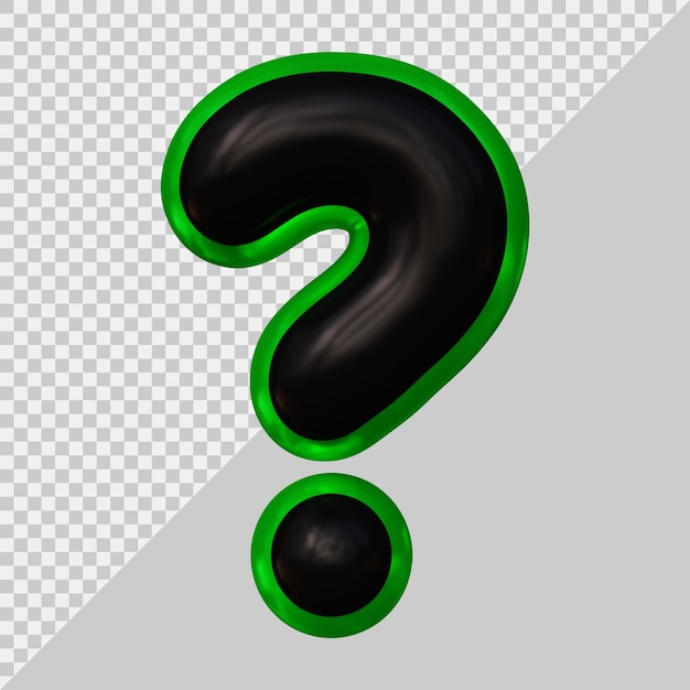Signo de interrogación o símbolo de pregunta en render 3d