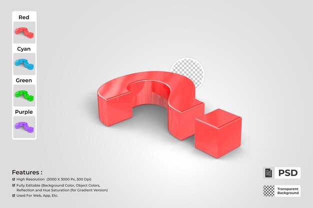 el signo de interrogación en renderización 3D