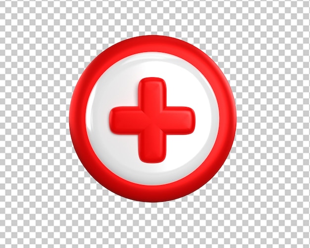 Signo de logotipo médico 3d más icono de emergencia