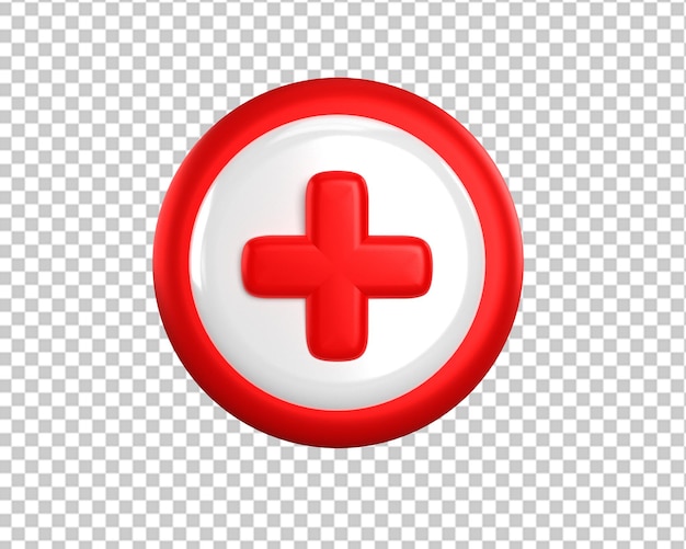 PSD signo de logotipo médico 3d más icono de emergencia