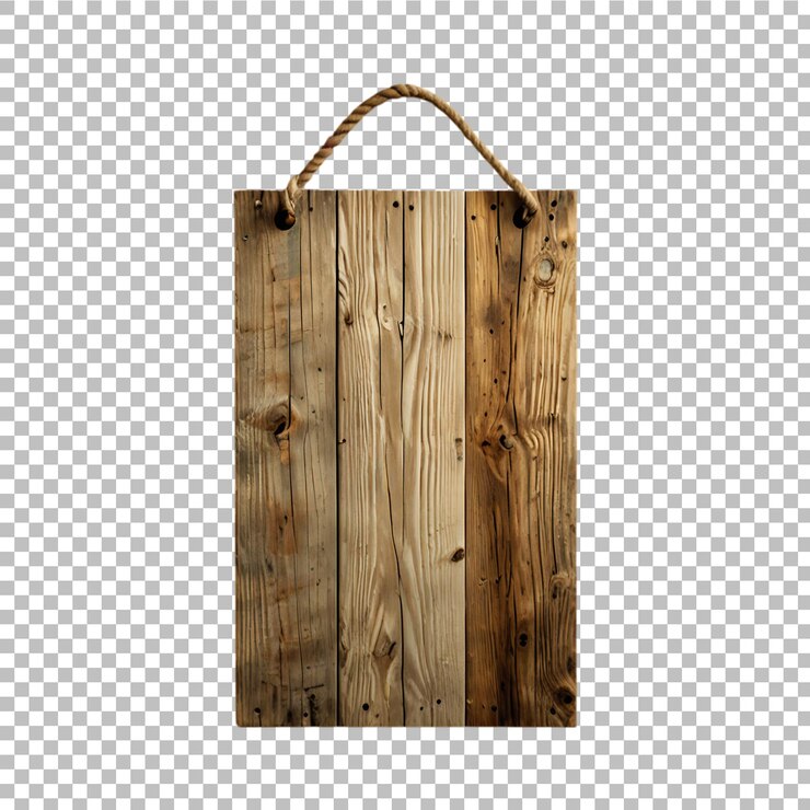 PSD signo de madera aislado sobre un fondo transparente ai generativo