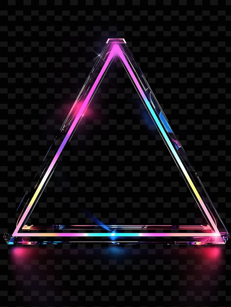 PSD signo de malla de led transparente con una junta triangular decoración de carteles creativos de forma transparente y2k