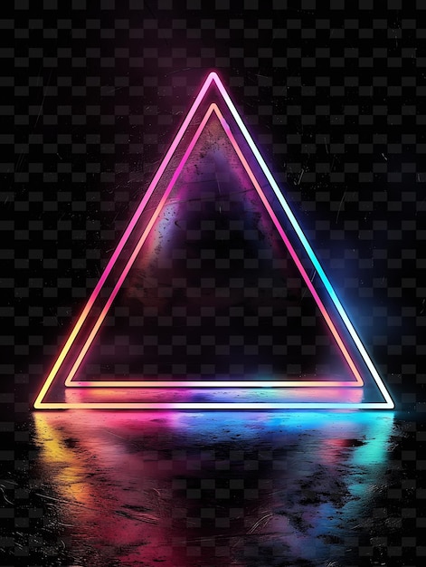 PSD signo de malla de led transparente con una junta triangular decoración de carteles creativos de forma transparente y2k