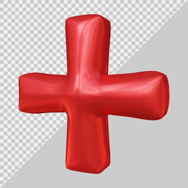 PSD signo más en render 3d