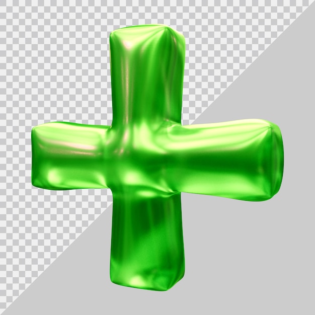 PSD signo más en render 3d