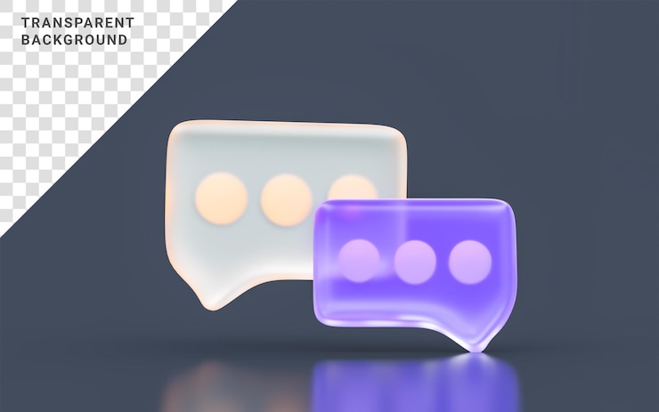 PSD signo de mensaje aspecto minimalista sobre fondo oscuro 3d render concepto para chatear comunicación