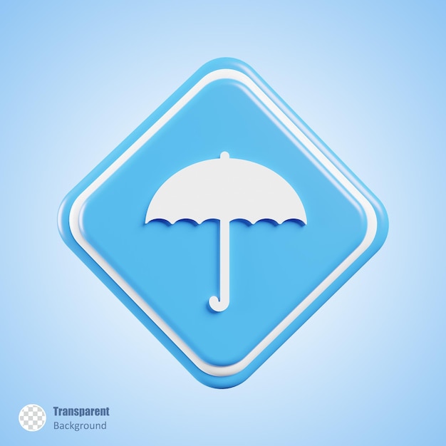 signo de paraguas en la ilustración de render 3d