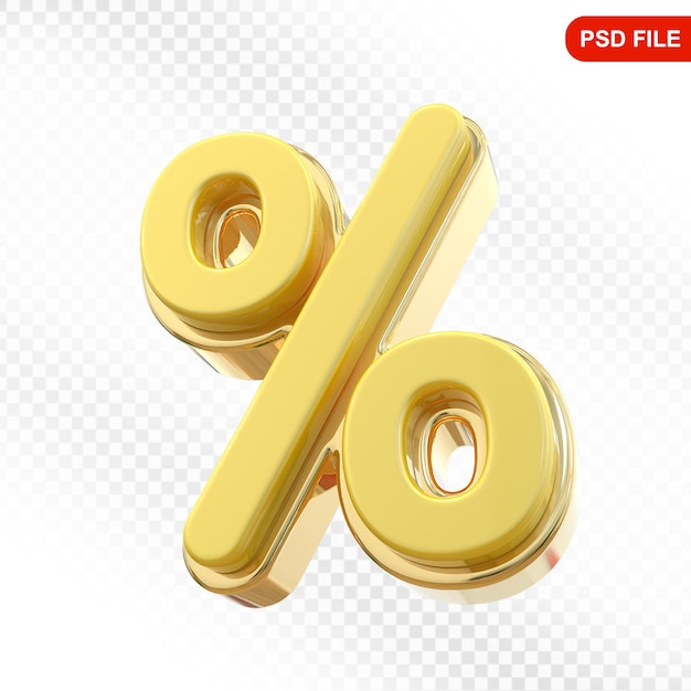 Signo del porcentaje de oro
